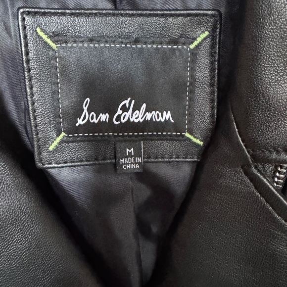 Sam Edelman Moto Jacket Peplum style Genuine Leather NWT - Picture 9 of 9